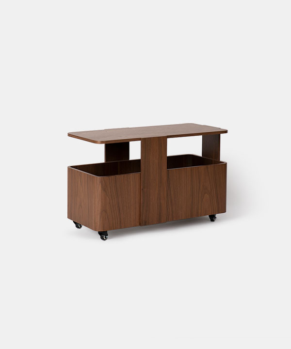 100267. WHEEL SIDE TABLE WALNUT