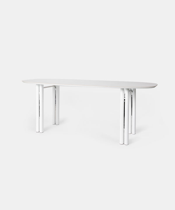 100275. LIGHT DINING TABLE WHITE