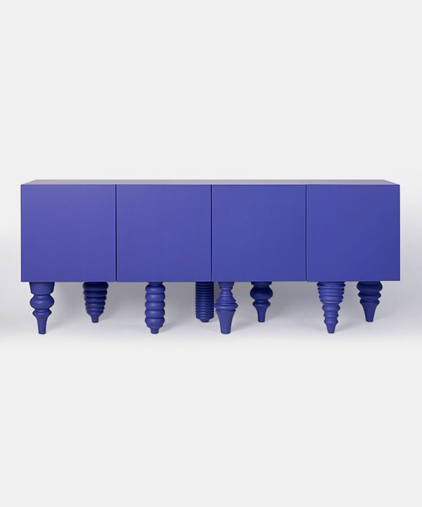 100282. sideboard on object stand purple